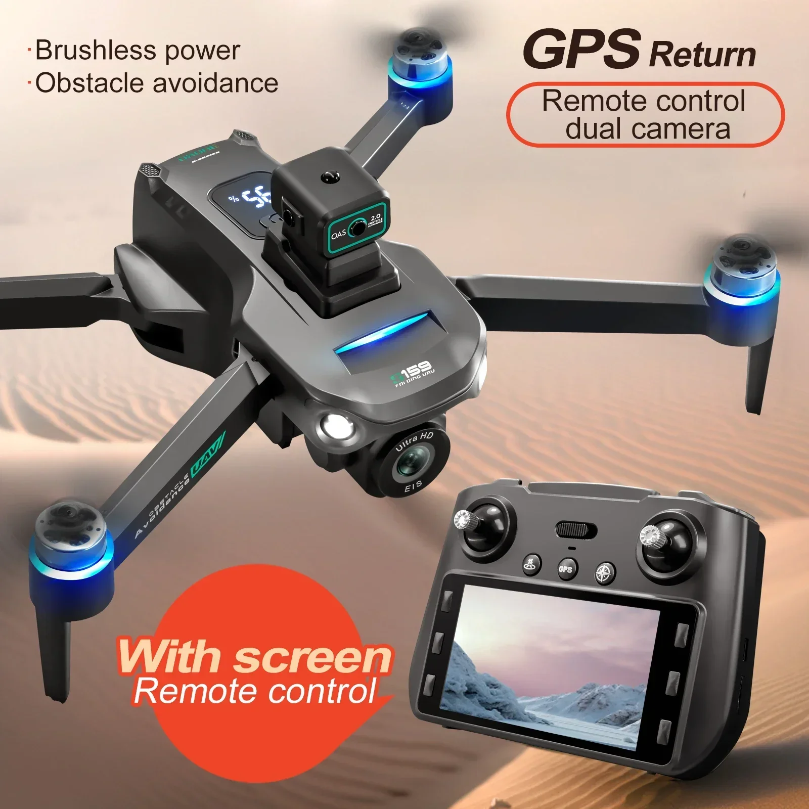 S159 GPS Drone, HD Çift Kamera - Drone Gps Mount incelemesi ve fiyatı